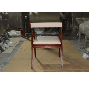 Wholesale Best Price High Quality Wooden Arm Chair Restaurant Walnut Color Dining Solid Wood Chair Direct From India - Product Image 4