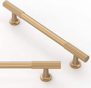 ตัวดึงลิ้นชักตู้สีทองแปรงแบบใช้มือจับสำหรับใช้ในครัว - Product Image 1