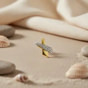 "Trendy Gold-Plated Crystal X <b>Stud</b> <b>Earrings</b> for Women's <b>Fashion</b> Jewelry | Party | Brass | Titanium | Pearl | Diamond | Copper" - Product Image 1