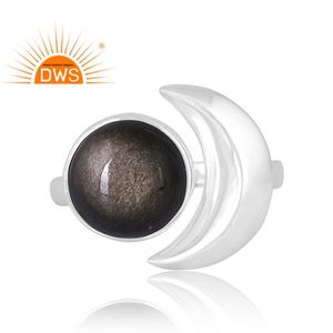 Best Selling 925 Silver Natural Gold Sheen <b>Obsidian</b> Gemstone Ring Custom <b>Jewelry</b> For Women Gift For Her - Product Image 3