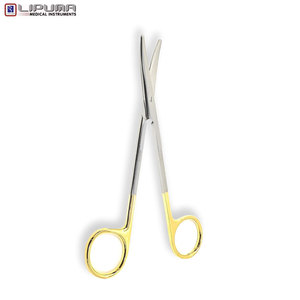 TC metzenbaum ใบมีดโค้งสแตนเลสเกรดทางการแพทย์ขนาด5.75นิ้วกรรไกรตัดบางยาวแม่นยำสีทองโมลแบบแมนนวล - Product Image 2