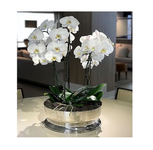 Diseño moderno de lujo hecho a mano aluminio fundido tamaño personalizado Mesa piso florero hogar sala de estar decoración plata antigua - Product Image 2