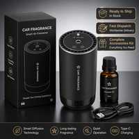 Diffuseur d'arômes pour voiture, porte-gobelet, désodorisant, 3 modes réglables, démarrage/arrêt automatique, réservoir d'huile visible, rechargeable par Type-C