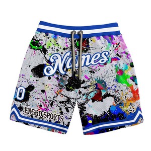 Shorts de sport de haute qualité fabriqués par le fabricant, style jersey de basket-ball de Chicago, 100% polyester, respirant, motif paisley - Product Image 4