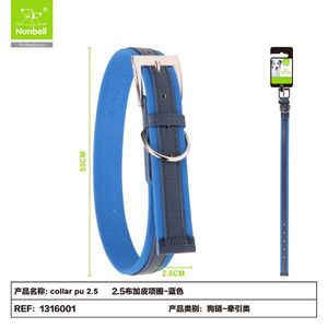 Fabric and Faux Leather Design <b>Dog</b> <b>Collar</b> for Pets - Product Image 3