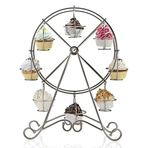 Support à gâteau en aluminium de luxe Dessert Cupcake, assiette de service et support à gâteau en métal pour mariage, fête d'anniversaire et vente - Product Image 6