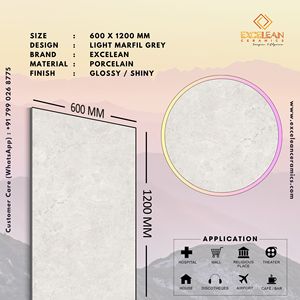 Siêu mỏng đá cẩm thạch phong cách cho trang trí nội thất màu xám sàn 600x1200 sứ <span class=keywords><strong>travertine</strong></span> hiệu suất cao Trọng lượng nhẹ tường gạch - Product Image 4