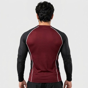 Comfortable Athletic Fit Breathable Construction Moisture Wicking <b>Men</b> <b>Rash</b> <b>Guard</b> Made With Stretchable Polyester Fabric - Product Image 2