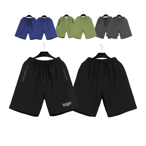 Wholesales Price Polyester Quick Dry Running Sports Shorts For Men With Pocket Zipper - Product Image 4