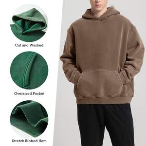 Top Primum qualité 100% coton lavé à l'acide à capuche pour hommes haute rue prix de gros fabrication d'usine - Product Image 2