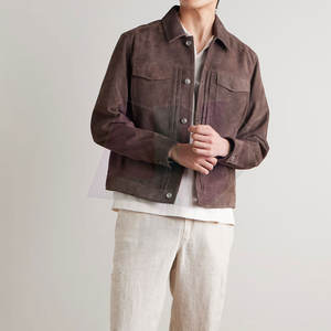 เสื้อแจ็คเก็ตหนังกลับลำลองสำหรับผู้ชาย ดีไซน์เรียบหรู เนื้อผ้านุ่ม แห้งไว ระบายอากาศได้ดี เหมาะสำหรับสวมใส่ในชีวิตประจำวันและการเดินทาง - Product Image 2