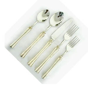 Gran oferta, vajilla, cuchillo, cuchara y tenedor, acero inoxidable, dorado, redondo, mango de diseñador, vajilla, juego de cubiertos al mejor precio - Product Image 1