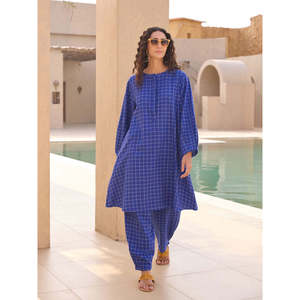 Conjunto de Kurta Nina Cotton en Color Sólido - Product Image 3