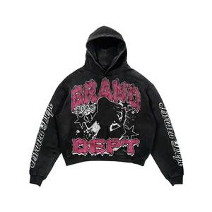 Chándal lavado personalizado de diseño de moda bordado desgastado francés Terry Drop Shoulder algodón hecho Boxy chándal - Product Image 2