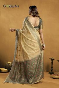 Saree Zari en soie de créateur, tissage traditionnel pakistanais, tenue de fête de mariage pour femmes pakistanaises indiennes - Product Image 2