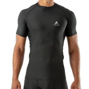 <b>Men</b> Gym <b>Compression</b> <b>Shirts</b> Solid Color Simple Plain <b>Men</b> <b>Compression</b> Short Sleeve <b>Shirts</b> <b>for</b> Sale - Product Image 1