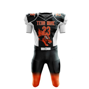 Venta al por mayor último diseño personalizado sublimación uniforme de fútbol americano jóvenes regular fit conjuntos de uniformes de fútbol - Product Image 5