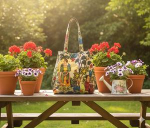 Designer Quality Handmade Quilted Cotton Tote <b>Bag</b> Stylish Exquisite Hand Block Prints Sustainable <b>Unique</b> Women's Canvas <b>Bag</b> - Product Image 3