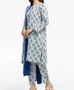 OEM personalizado señoras nueva colección vestido de fiesta de lujo señoras traje Allover impreso cosido traje 2 uds transpirable al por mayor - Product Image 4