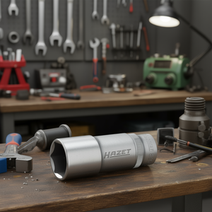 Hazet 3/8'' Long Metric Square 6-Point <b>Socket</b> with Traction Profile - Product Image 3