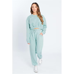 Sudaderas con capucha y pantalones de chándal con logotipo personalizado Conjunto de chándal para mujer 2 Conjunto de dos piezas Pantalones de chándal y Sudadera con capucha Conjunto de sudaderas con capucha para mujer - Product Image 3