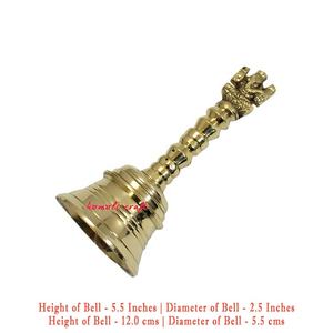 Solid Heavy Loud Ganesha Bell, Brass Bell With Ganesha Handle, Indian Pooja Room Decor, Gifts Favors for Pooja and Events - Product Image 3