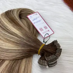 Bande Offre Spéciale dans les extensions de cheveux Balayage aligné sur les cuticules Bande naturelle Remy dans l'extension de cheveux Perruques de cheveux humains Remy Double dessiné - Product Image 1