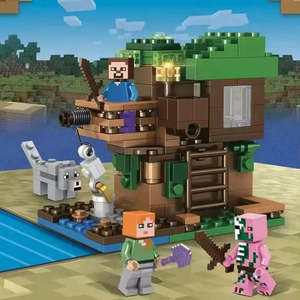 ชุดตัวต่อสำหรับเด็กที่ได้รับแรงบันดาลใจจาก Minecraft ของเล่นอิเล็กทรอนิกส์สร้างสรรค์พร้อมคุณสมบัติการก่อสร้างฟาร์มจากพลาสติก - Product Image 2