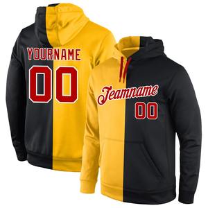 Directo industria venta al por mayor 3D bordado personalizado cosido naranja negro-oro viejo deportes pulóver Sudadera con capucha - Product Image 3