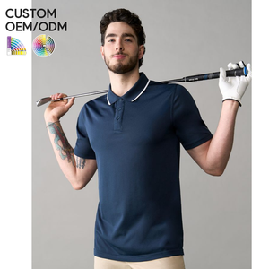 Chemise décontractée pour homme, respirante, unie, avec logo sur le devant |   T-shirt à manches courtes en coton 100% tricoté pour la production de marques OEM/ODM - Product Image 1