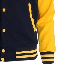 OEM personalizado de cuero de manga larga Patchwork Color Streetwear Letterman Varsity chaqueta para los hombres - Product Image 3