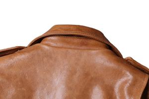 Chaqueta de cuero para hombre a precio mayorista, chaqueta de cuero para uso en exteriores, chaqueta de cuero con cuello alto para hombre, para uso en exteriores en invierno - Product Image 3