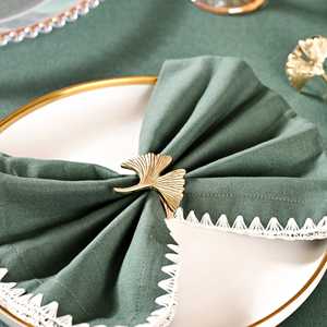Ensemble de 6 anneaux de serviette en laiton pur doré en forme de feuille de Ginkgo, style vintage, durables, pour la décoration de table lors de mariages, fêtes, à la maison ou dans les restaurants - Product Image 4