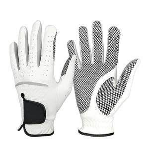 Gants de golf pour hommes en cuir de cabretta personnalisés avec logo, antidérapants, doux, respirants, à fermeture à boucle et à crochet, à doigts entiers - Product Image 1