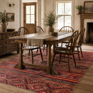 Netline Home Painted Heritage Deep Red Washable <b>Rug</b> - Product Image 2
