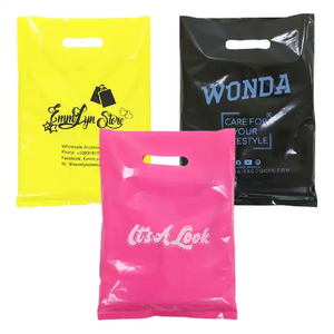 Sac à provisions en plastique de haute qualité avec logo imprimé sur mesure emballage en plastique HDPE sac de transport avec poignée découpée en gros usine - Product Image 6