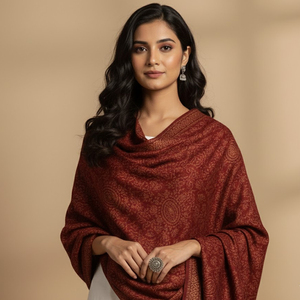 Châle d'hiver en laine Kullu de luxe avec motifs tissés à la main, doux et confortable, 80x40 pouces, respirant pour femme, à prix abordable - Product Image 6