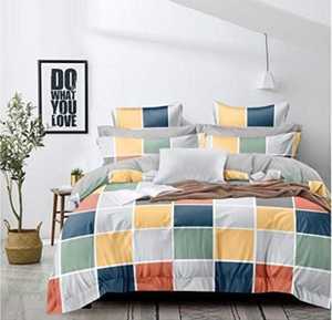 Ensemble de draps en coton biologique de qualité élégante et durable, imprimé floral uni, style classique, confortable, idéal pour offrir en cadeau, 3 pièces, 200TC - Product Image 1