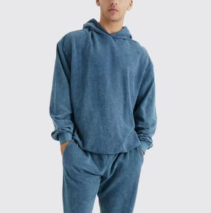 Dernier design, qualité supérieure, survêtement uni délavé à l'acide, vêtements de sport, jogging, ensemble deux pièces, survêtement décontracté pour homme, survêtement délavé à l'acide - Product Image 4