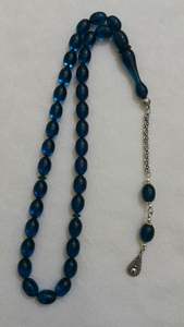 ลูกประคำสีเทอร์ควอยส์ออกแบบมาสำหรับสวดมนต์ทาสบิห์ด้วยลูกปัดเรซินธรรมชาติรูปทรง - Product Image 4