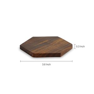 Handcrafted Walnut <b>Wooden</b> Coaster Set with Holder Rustic Drink <b>Mats</b> for Dining Coffee <b>Table</b> Decor - Product Image 2