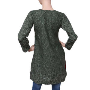 Kurti de Algodón Bordado para Mujer - Verde - Product Image 2