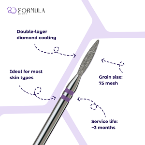 Professional Best Cuticle Diamond <b>Nail</b> Bit Sharp Flame 1.6 mm Violet PRO Durable Luxury Unique Premium - Product Image 2