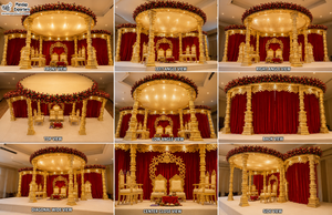 Mandap de Boda del Sur de la India para Decoración de Muhurtham, Mandapam Dorado Tradicional para Bodas Tamiles, Venta de Mandaps de Fibra - Product Image 6