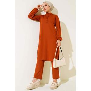 ชุด2ชิ้นเสื้อทูนิคประดับกระดุม - Product Image 2