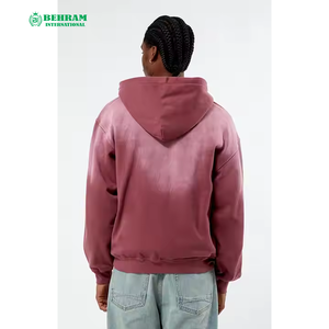 Sweat à capuche personnalisé 100% coton 450 GSM, poids lourd, respirant, séchage rapide, fermeture éclair, impression de logo sur le devant, unisexe, streetwear d'hiver - Product Image 5