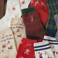 Chaussettes de Noël cadeau pour hommes chaussettes femmes enfants Logo personnalisé père noël bonhomme de neige renne chaud hiver coton chaussettes fabricant