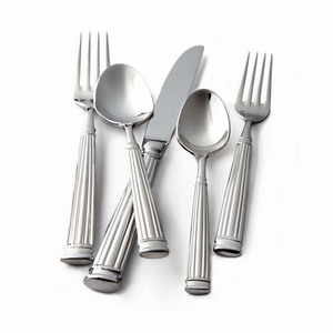 Cubiertos de plata pulida al por mayor de alta calidad, juegos de cubiertos al por mayor, cubiertos con mango audaz de acero inoxidable para boda - Product Image 3