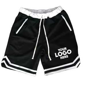 Wholesale Men's Double-<b>Deck</b> Gym Shorts Solid Pattern Baseball Design Quick Dry Breathable 100% Polyester Sport Mesh Pants - Product Image 2