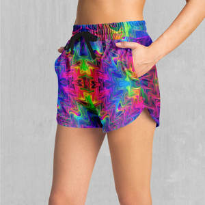 Pantalones cortos sublimados de cintura alta al por mayor para mujer, pantalones cortos de mujer con diseño sublimado - Product Image 3